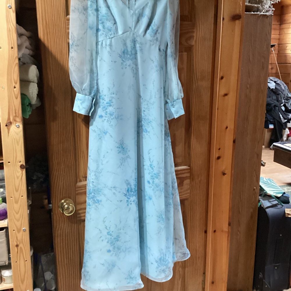 Vintage Hand Sewn Formal Dress in Blue - unknown size